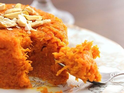 Le pudding aux carottes est inclus dans le menu pour la panréatite.